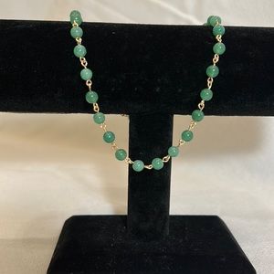 Green beaded gold choker